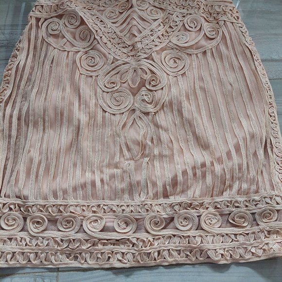 JS Collection Women's Embroidered Midi Sheath Dress, Rosegold, Size 8 - Picture 6 of 10